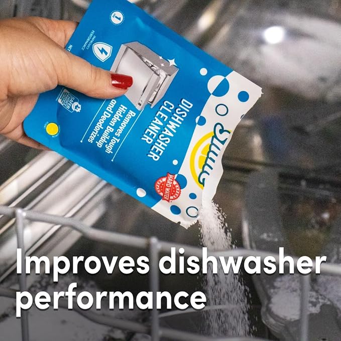 Lemi Shine Natural Dishwasher Cleaner and Deodorizer - 1.76 oz | Hard Water Citric Acid Cleaning Powder - Lemon Scented Eco-Friendly Dishwasher Cleaner & Deodorizer