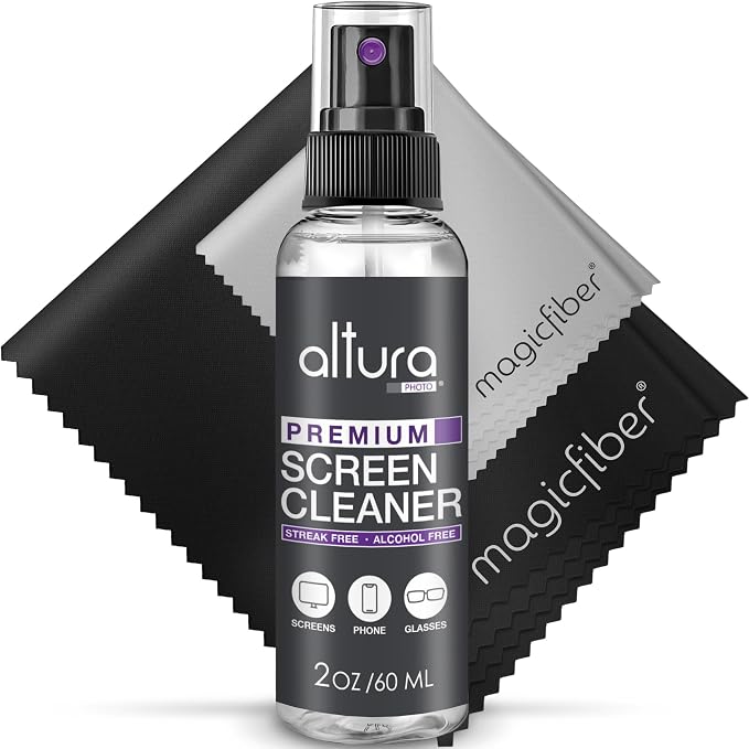 Altura Photo Screen Cleaner Spray Kit for Car, Laptop, Computer & MacBook | Great Touch Screen Cleaner for Phone, Tesla, iPad, OLED, TV, Monitors, Tablet & Mac Displays