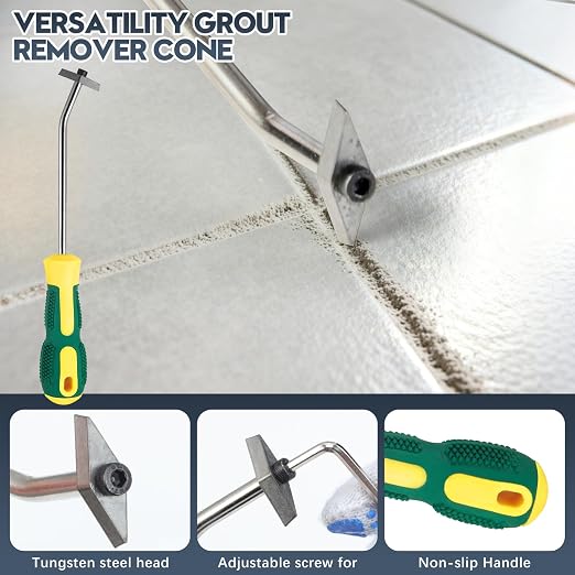 33 Pack Grout Removal Tool Kit, Tile & Caulk Remover Tools with Grout Saws, Scrapers & Blades - Ideal for Floor Tile Grout Cleaning, Bath & Shower