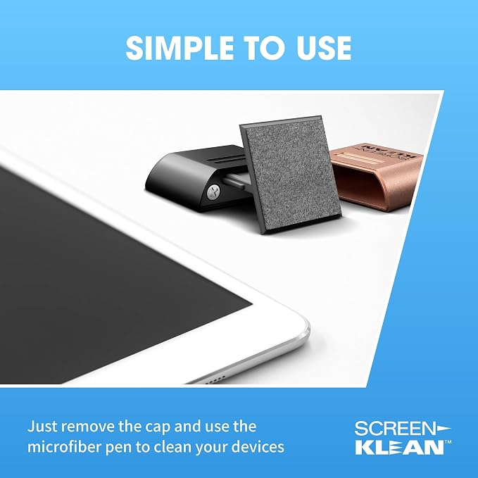 ScreenKlean Tablet Screen Cleaner - Compatible with iPad, Android & Amazon Tablet - with Carbon Microfiber Tech-Electroplated Rose Gold-1 Count (Pack of 1)