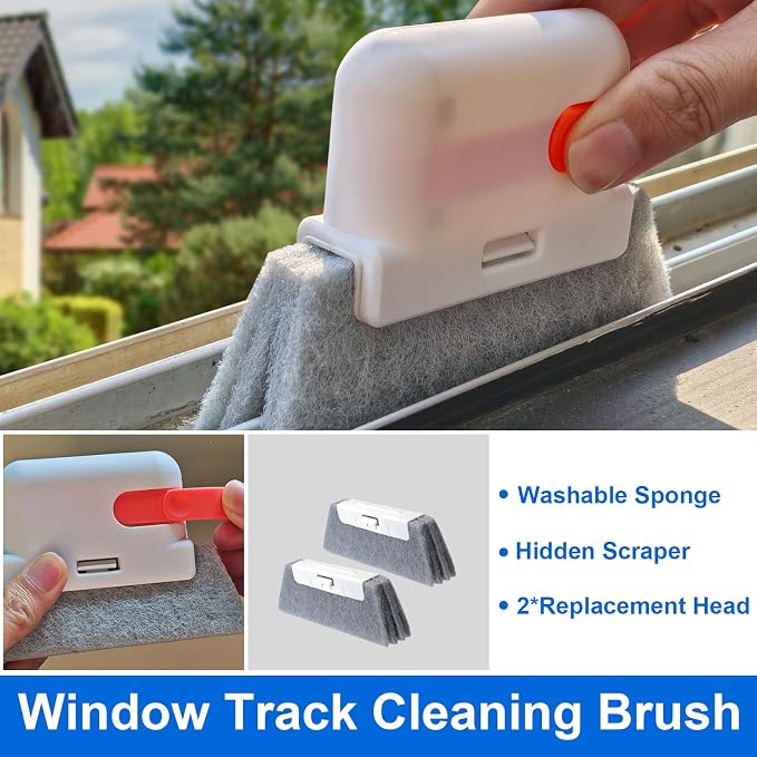 XANGNIER Window Track Cleaning Tools,Window Sill Cleaner Tool Kit,8 Pcs | Sliding Door Track Cleaner,Groove Crevice Seal Cleaning Brush for Tile Lines/Shutter/Car Vents/Air Conditioner/Keyboard
