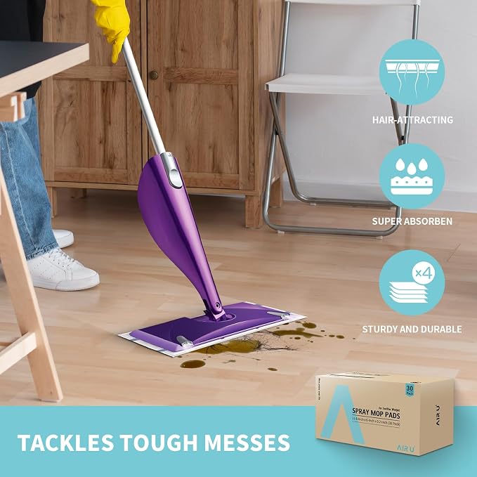 AIR U+ Disposable Mop Pad Refills for Swiffer Wet Jet Mops, Thickned and Absorbent Wet Pads Refill, 48 Count