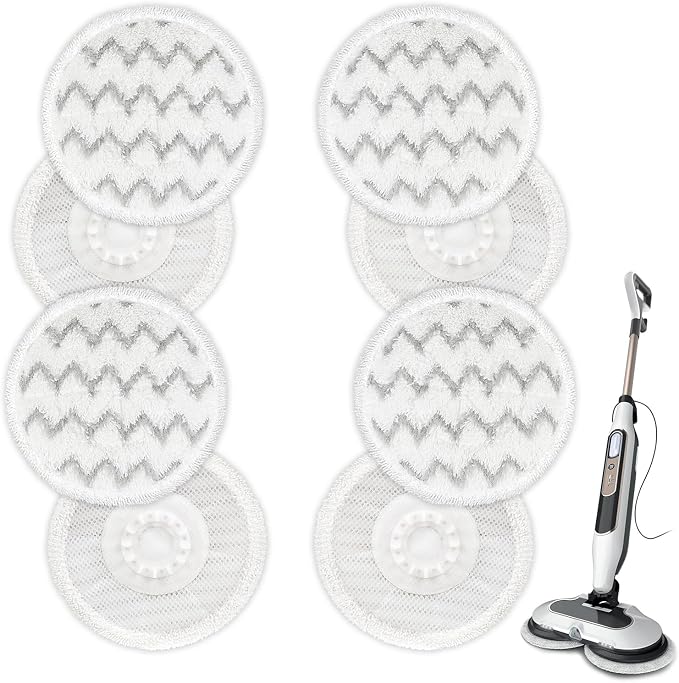 VIEWALL Steam Mop Pads Replacement for Shark S8000 S8001 S8002 S8200 S820 | S8201 S7001 S7201 S7000 S7005 S7020 S7001 S7020 7001 S7201 7003 Steam Scrub, Dirt Grip Soft Washable Scrub Pads 8 Pack