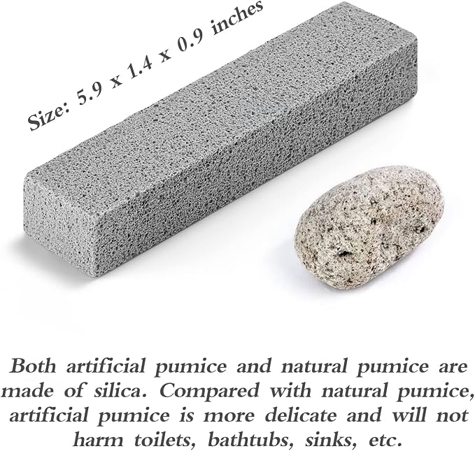 Lenicany 6Pack Pumice Stone for Toilet Cleaning Bowl Stick,Powerfully Cleans Hard Water Rings, Calcium Buildup & Stains, Suitable for Cleaning Toilet, Bathtubs, Kitchen Sink, Grill