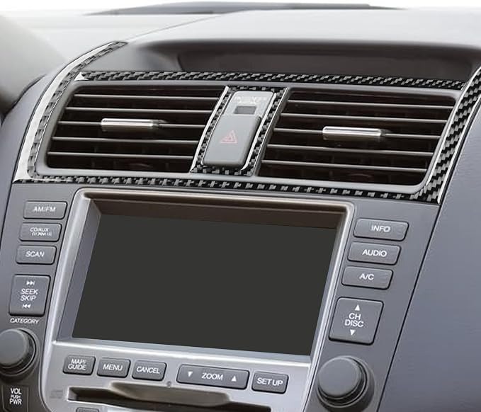 Real Carbon Fiber Trim for Honda Accord Accessories | for 2003 2004 2005 2006 2007，Central Console A/C Air Outlet Vent，Thick Overlay Sticker Decal