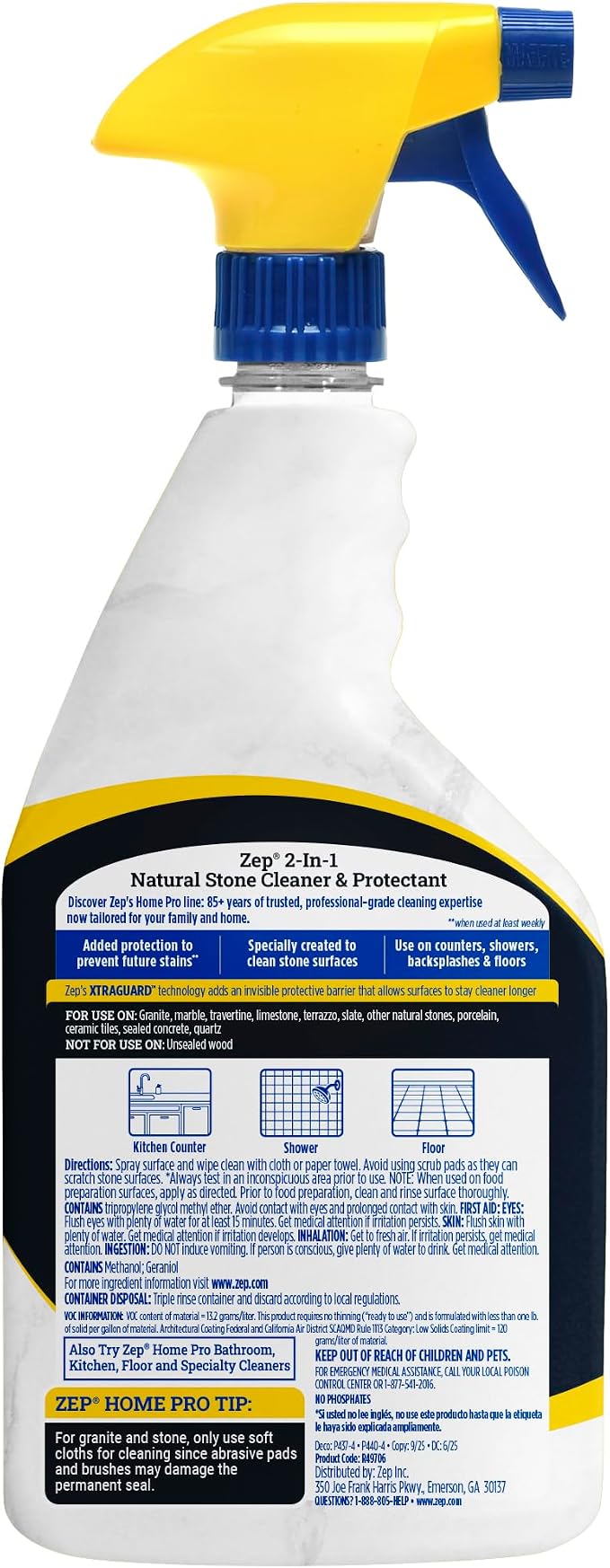 Zep Home Pro 2-in-1 Natural Stone Cleaner & Protectant. 24 Fl. Oz. (Pack of 1)