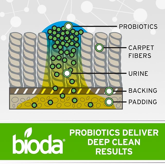 Bioda Probiotic Enzyme Cleaner & Deodorizer | Professional Strength | Enzyme Cleaner, Trash Can Deodorizer, Pet Stains, Odors, Drains, Floors, Bathrooms, Toilets | Made in USA | 1 Gallon | 4 Pack