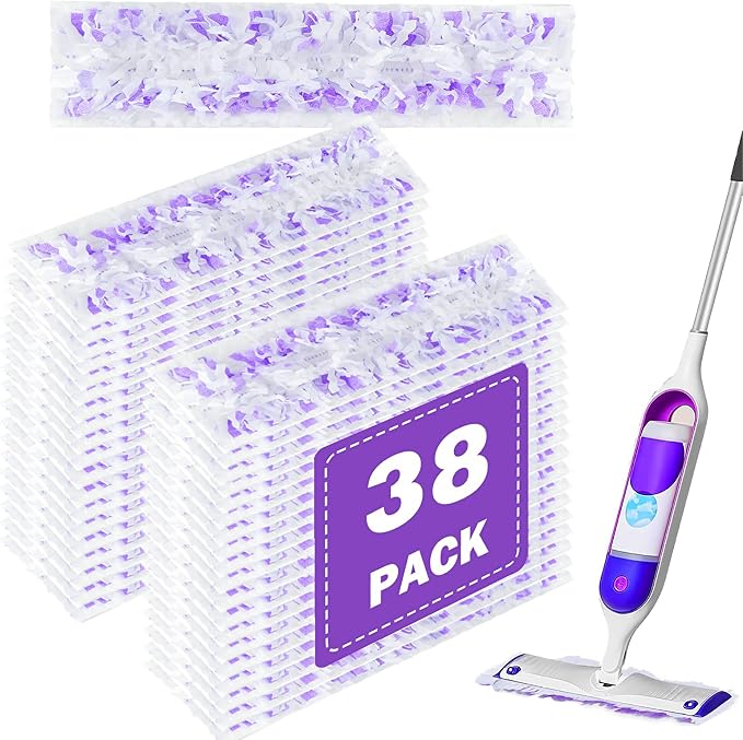 38 Count Thickened Disposable Power Mop Pads Refills for Swiffer PowerMop | Multi-Surface Mopping Pad Disposable Replacement Mop Pads Compatible with Swiffer PowerMop,Safe on All Finished Floors