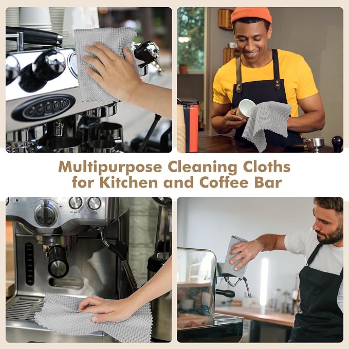 AIDEA Microfiber Glass Cleaning Cloth-12PK,Magic Cleaning Cloth Grey 11×11" | Lint Free Cloth Polishing Cleaning Rags, Barista Coffee Towel, Stainless Steel Wipes for Glass, Windows, Mirrors, Windshield