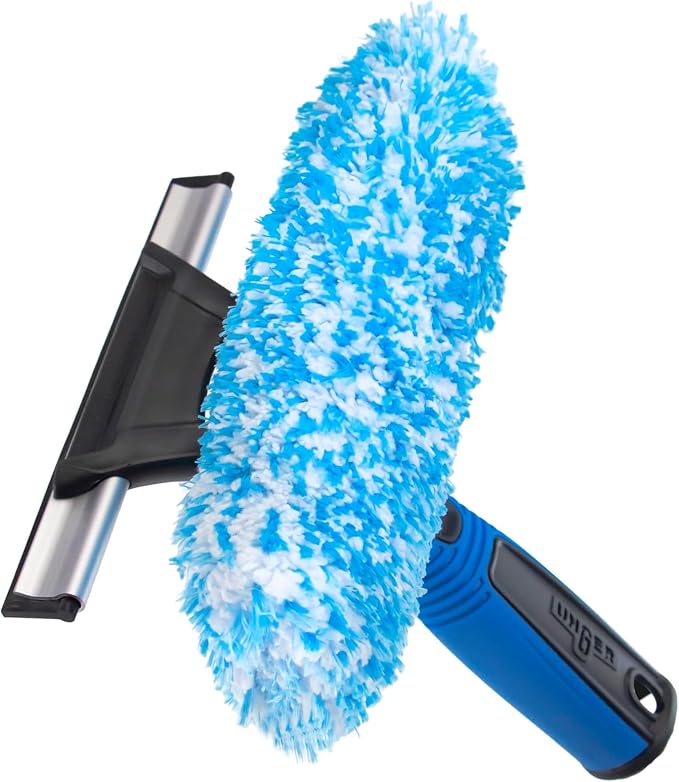 Unger Professional Connect and Clean 2-in-1 Squeegee and Scrubber, 6” Window Cleaning Tool, Commercial & Residential Use, Washer Cleaner Supplies to Remove Excess Water & Dry (Pack of 6)