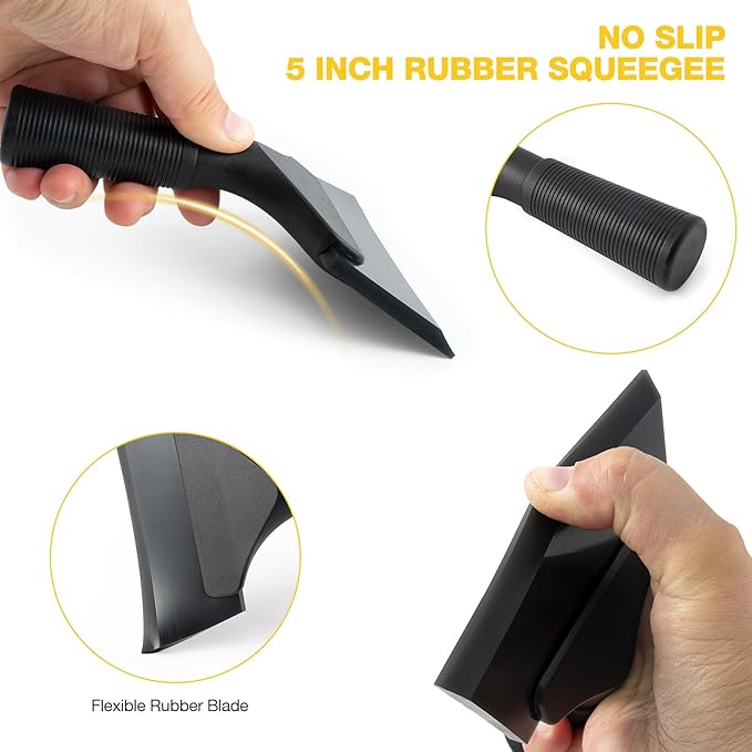 Gomake Vinyl Wrap Tool Set Window Tint Kit,Window Tint Tools Small Rubber Squeegee, Car Window Tint Application Kit,Vinyl Wrap Tools Felt Squeegee for Car Wrapping,Window Cleaning