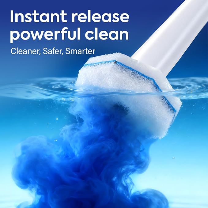 100 Pcs Disposable Toilet Cleaner Refill Pads, Universal Toilet Bowl Brush Replacement Heads, Durable Deep Cleaning Refills, Fresh Scent Bathroom Cleaning Supplies