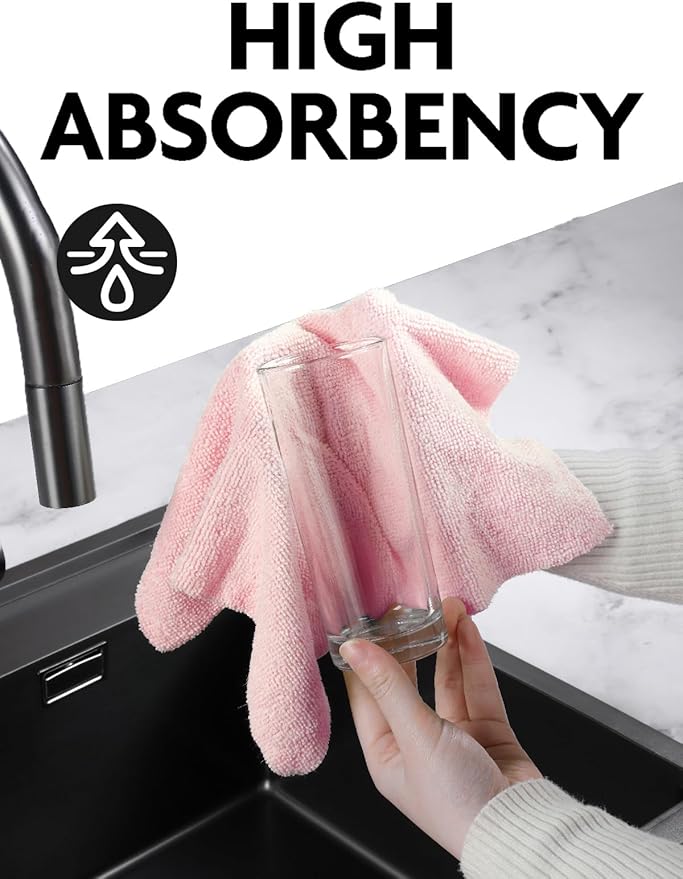 Fantasticlean Microfiber Cleaning Cloth Roll -75 Pack, 12" x 12" (Pink) | Reusable Alternative to Paper Towels, Ultra Absorbent, Lint-free Microfiber Towel Roll, for All-Purpose Cleaning