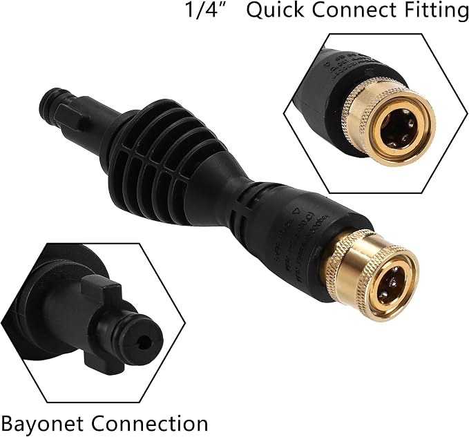 PWACCS Pressure Washer Gun Adapter Kit, 1/4" Quick Connect | Power Washer Gun Fittings, 5 Spray Nozzles, Compatible with Ryobi, Powerclean, Portland and Husky