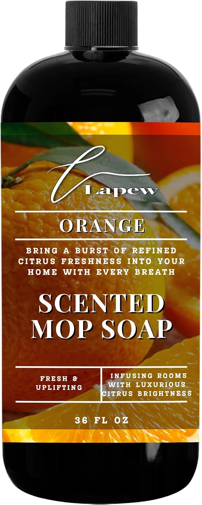 Lapew Orange Scented Mop Soap - Luxury Floor Cleaner Concentrate for Mopping Tile, Laminate, Vinyl & Hardwood | Streak-Free, Low-Foam | 36 oz