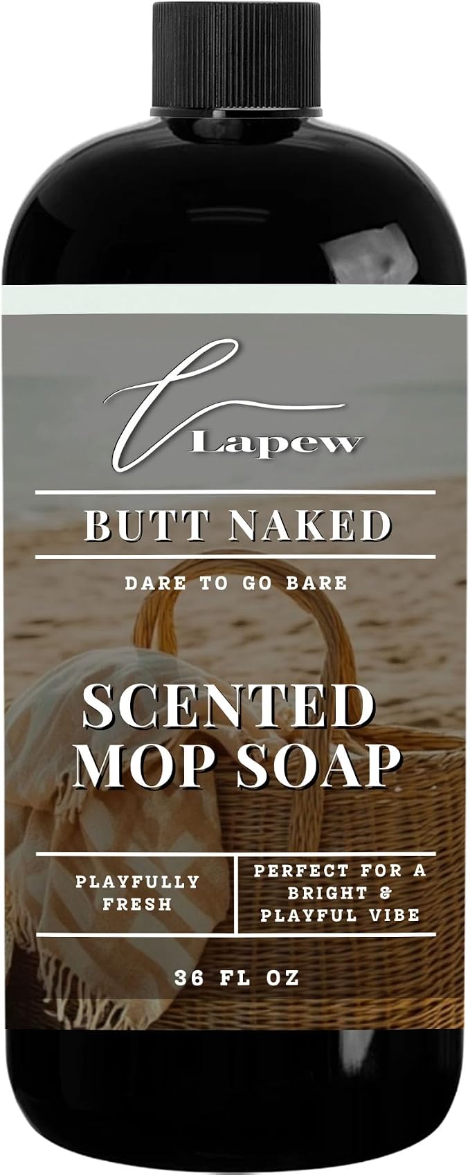 Lapew Butt Naked Scented Mop Soap - Luxury Floor Cleaner Concentrate for Mopping Tile, Laminate, Vinyl & Hardwood | Streak-Free, Low-Foam | 36 oz