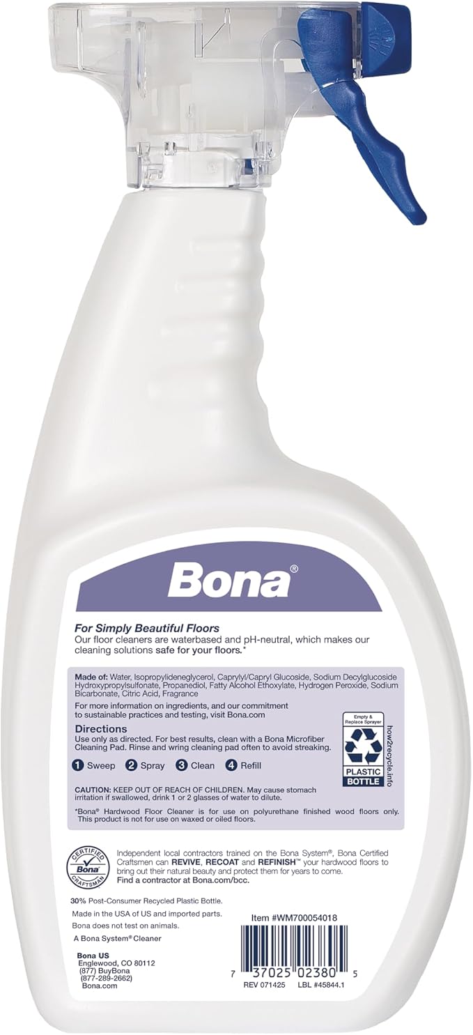 Bona Hardwood Floor Cleaner Spray - 32 fl oz - Lavender Thyme Scent