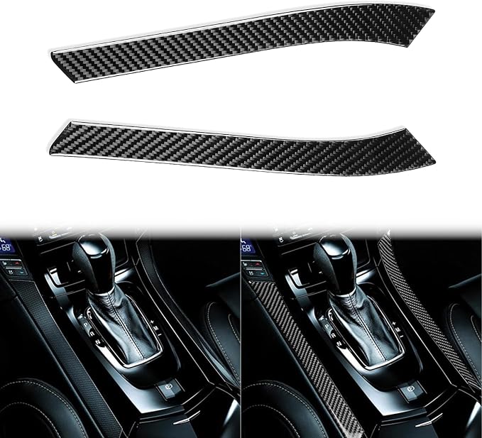 Real Carbon Fiber Trim for Cadillac CTS Accessories | for 2008 2009 2010 2011 2012 2013 Gear Shift Side Strip Sticker Interior Thick Overlay Decal - B