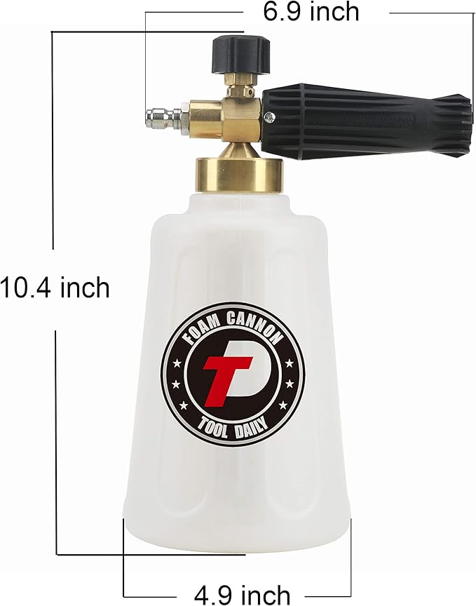 Tool Daily Pressure Washer Foam Cannon, Additional Orifice Nozzle 1.1mm | Adjustable Snow Foam Lance for Car Wash, 1/4 Inch Quick Connect, 1.5 Liter