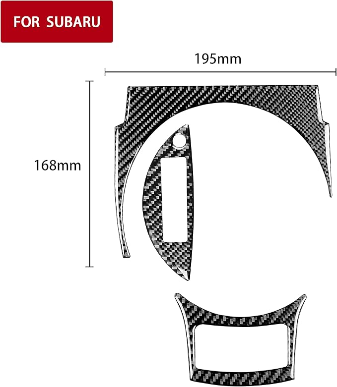 Real Carbon Fiber Trim for Subaru Accessories | for BRZ/Scion FR-S/Toyota 86 2016 2017 2018 2019 2020 Gear Shifting Box Panel Cover Interior Thick Overlay Decal