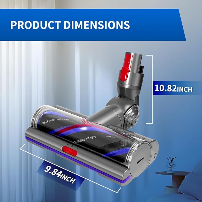 Upgraded High Torque Head Replacement Compatible with Dyson V10 V11 V15 Vacuum Cleaner, Replacement Vacuum Head with Anti-Tangle and Adjustable Suction Suitable for Hardwood Floor & Carpet and Rug