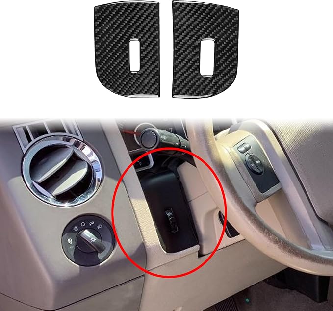 Carbon Fiber Driver Side Stickers Fit for Ford Expedition 2007-2014 | Driver Side Dashboard Trim | Accessories | Anti-scratch | Self-adhesive