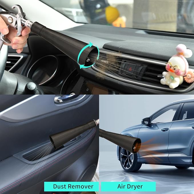 GOCCIDA Air Blower Gun Interior Car Detailing Tools for Car Detailing | Car Detailing Kit Interior Cleaner,Car Detailing Tools for Car Quickly Blasts Dirt and Dust with Nozzle and Dusting Brush