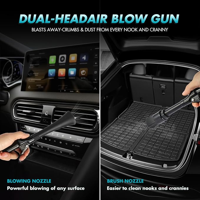 Car Cleaning Gun Detailing Interior Dryer Air Blow Gun Car Detailing Tools for | Mini Potent High Pressure Blower Gun Car Detailing Kit Interior Cleaner,Car Quickly Blasts Dirt and Dust Works with Air