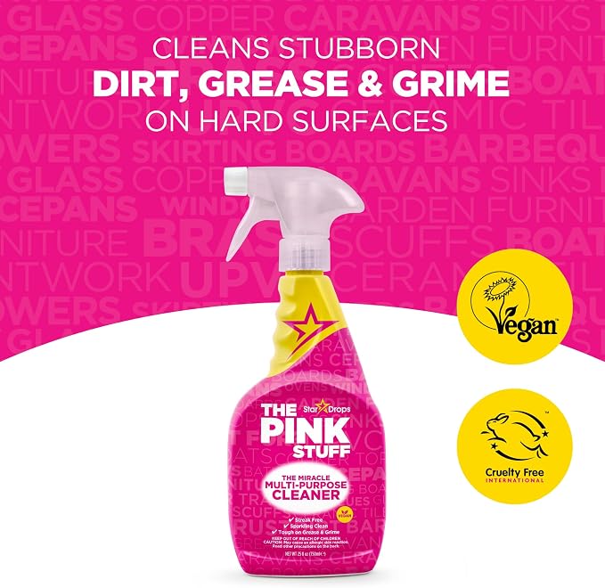 Stardrops - The Pink Stuff - The Miracle Multi-Purpose Cleaning Spray 750ml 3-Pack Bundle (3 Multi-Purpose Spray)