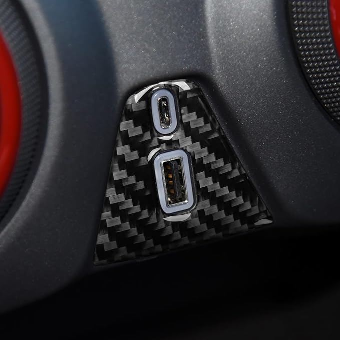 Carbon Fiber Accent USB Charger Fit for Chevrolet Blazer 2019-2025 | for L/LT/RS/Premier | Accent USB Charger Port Stickers | Accessories | Thick Overlay | Self-adhesive