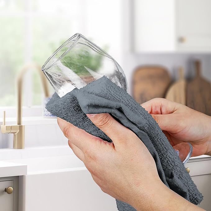 Avalon Towels Bar Towels (Pack of 36) Size 14x17 Inches – 100% Cotton, Absorbent and Reusable Cleaning Rags, Multipurpose Cleaning Towels, Terry Cloth Rags, Durable Shop Rags (Grey)
