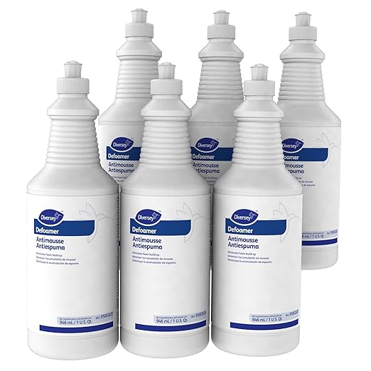 Diversey 95002620 Defoamer, Foam Control Liquid for Carpet Cleaner Extractors, Auto Scrubbers, and Tanks, Ready-to-Use, Unscented, 32-Ounce (Pack of 6)