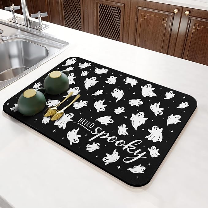 Fun Coffee Mat 23inx15in,Coffee Bar Mat for Countertops,Absorbent Hide Stain Anti-Slip Coffee Bar Accessories Fit Under Coffee Machine Mat,dish Drying Mats for Kitchen