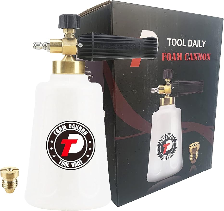 Tool Daily Pressure Washer Foam Cannon, Additional Orifice Nozzle 1.1mm | Adjustable Snow Foam Lance for Car Wash, 1/4 Inch Quick Connect, 1.5 Liter