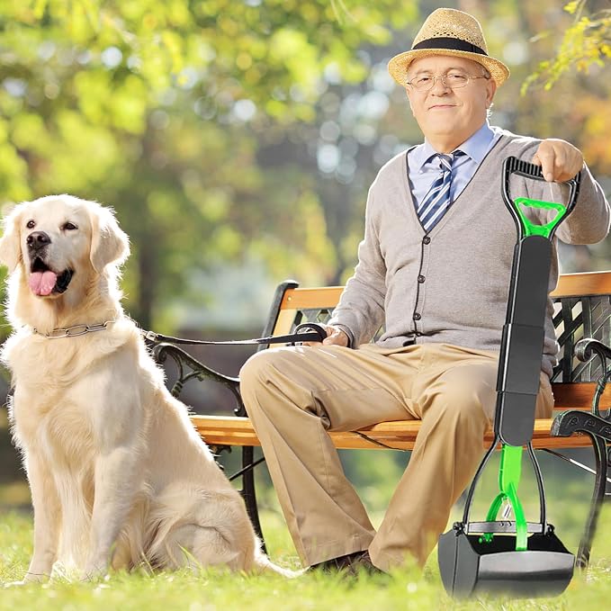 ienjoyed 2-Pack Pooper Scooper for Large Small Dogs Heavy Duty, 28" Long Handle Poop Scoop for Yard, Grass, Gravel, Dog Poop Grabber with High Strength Material and Durable Spring