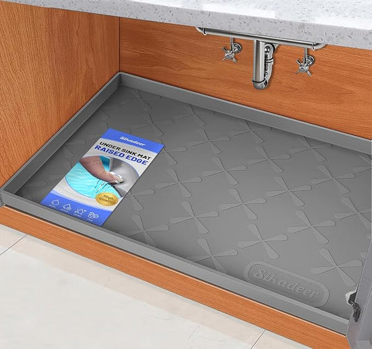 SIKADEER 31" x 19" Under Sink Mat Waterproof, Silicone Mat Kitchen Drawer Shelf and Cabinet Liner, Sink Protector for Kitchen Organizers and Storage, Boot Tray Pet Food Mats