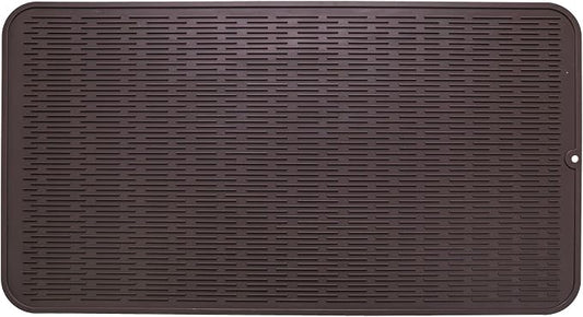 MicoYang Silicone Dish Drying Mat for Multiple Usage,Easy clean,Eco-friendly,Heat-resistant Silicone Mat for Kitchen Counter or Sink,Refrigerator or Drawer Liner Coffee 4XL 32 inches x 18 inches