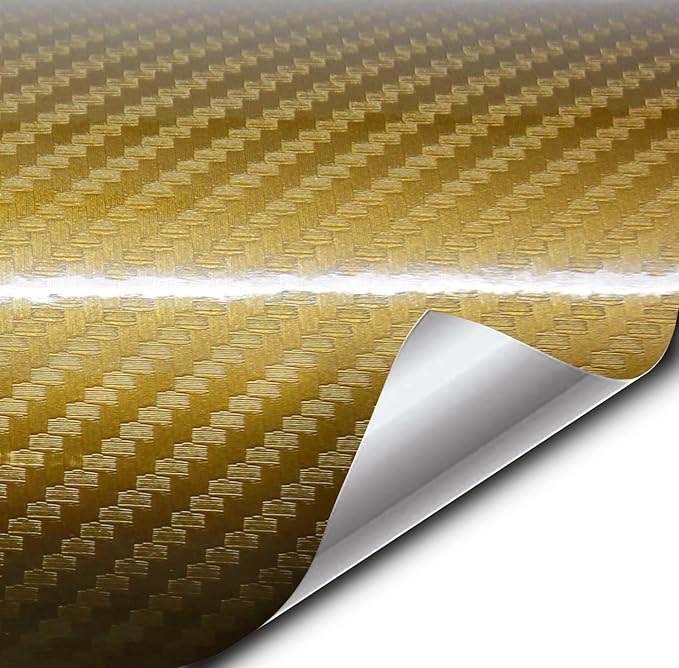 VVIVID Epoxy High Gloss Carbon Vinyl Automotive Wrap Film DIY Easy to Install No Mess (6ft x 5ft, Gold)