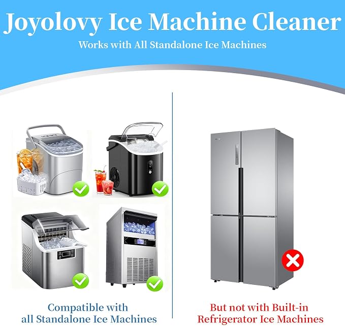 Ice Machine Cleaner Tablets Descaler, 48 Pack Ice Maker Cleaner, Nickel Safe Scale for Countertop Portable Nugget Ice Makers Cleaning, Remove Hard Water Buildup, Odor-Free