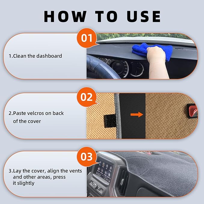 Dashboard Cover Dash Mat Fit for Fo-rd Escape 2019-2013 (Without HUD Models),Car Dash Board Mat Anti-Glare Carpet,Non-Slip Pad Sunshield Protector (Grey)