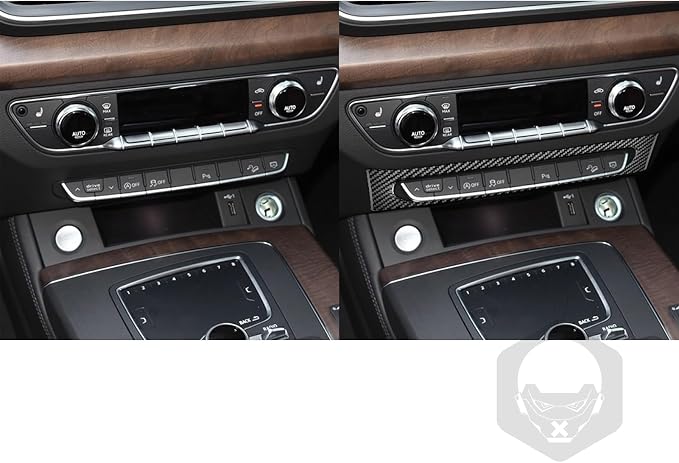 Real Carbon Fiber Trim for Audi 80A Q5 Accessories | for SQ5 2018-2025 Dash Central Control Button Panel Cover Sticker Interior Thick Overlay Decal