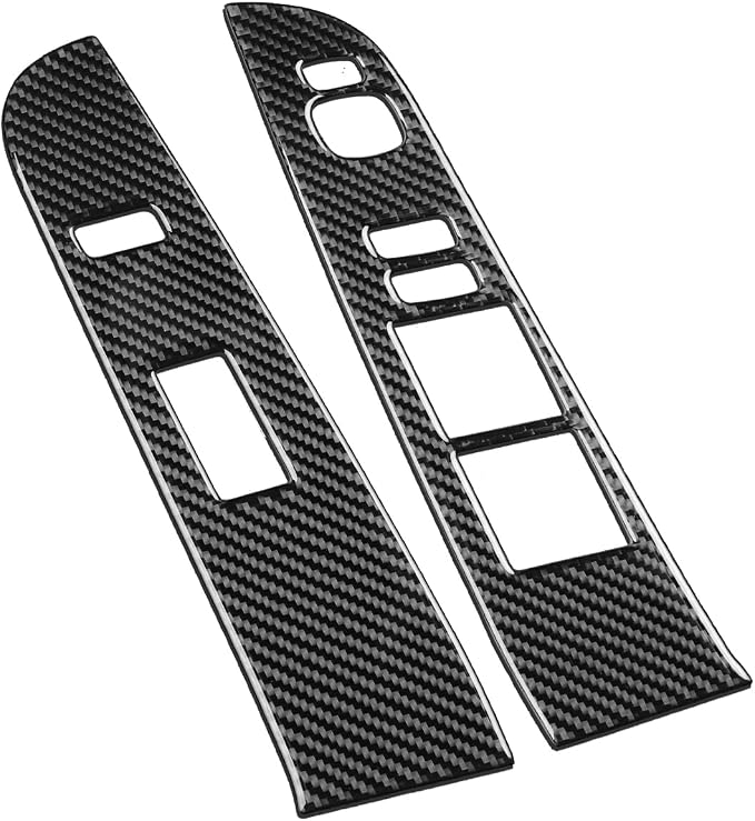 Real Carbon Fiber Trim for Toyota Camry Accessories | for 2012 2013 2014 Door Glass Lifting Control Panel Window Switch Panel Sticker Interior Thick Overlay Decal 2PCs