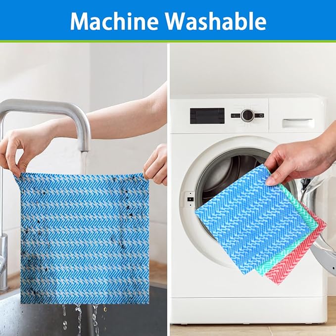 AIDEA Cleaning Wipes, Reusable Paper Towels, Disposable Towels, Domestic Wipes for Dish&Kitchen, 50 Count Multi-Purpose Cleaning Dish Rags, 12 * 12 Inch