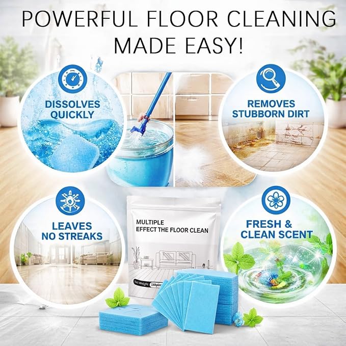 Floor Cleaning Tablets, 100 Count, Concentrated Multi-Surface Cleaner for Hardwood, Tile, Laminate & More (Purple Lavender)