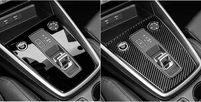 Carbon Fiber Gear Shift Stickers Fit for Audi A3 8Y S3 RS3 2021-2025 | for Sportback 2021-2025 | Trim Gear Shift Panel Cover Center Console | Self-adhesive