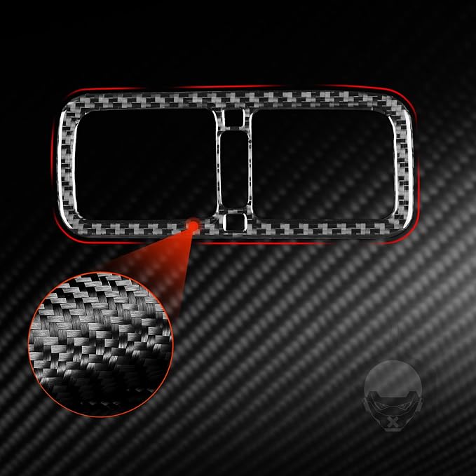Real Carbon Fiber Trim for Infiniti Accessories | for G35 G37 X S 2007-2010 Center Console Armrest Rear Air Vent Outlet Frame Interior Thick Overlay Decal - A
