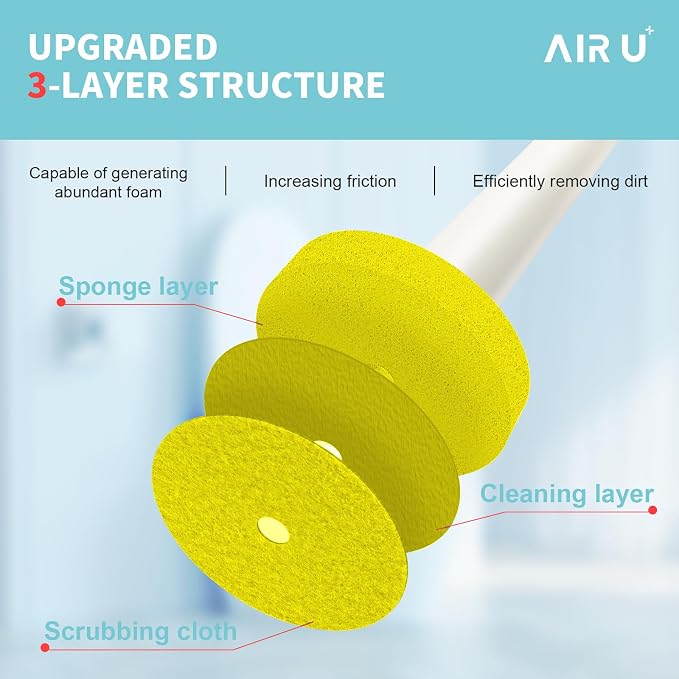 48 Count Disposable Toilet Brush Heads, Toilet Bowl Wand Refills for Toilet and Bathroom Cleaning, Yellow Lemon Fragrance, Not Suitable for Electric Toilet Brushes