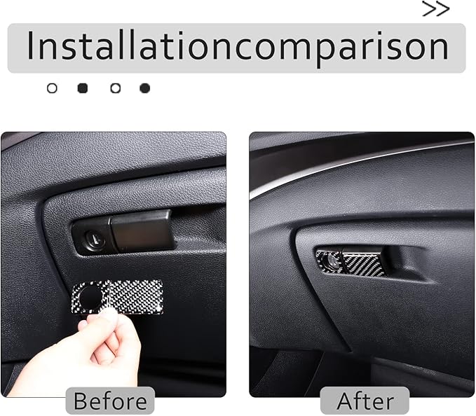 Car Glove Box Trim Cover for Honda Pilot 2016-2022/Ridgeline 2017-2023/Passport 2019-2023, Co-Pilot Storage Organizer Glove Box Switch Trim Sticker, Carbon Fiber (Passenger Glove Box Switch Sticker)