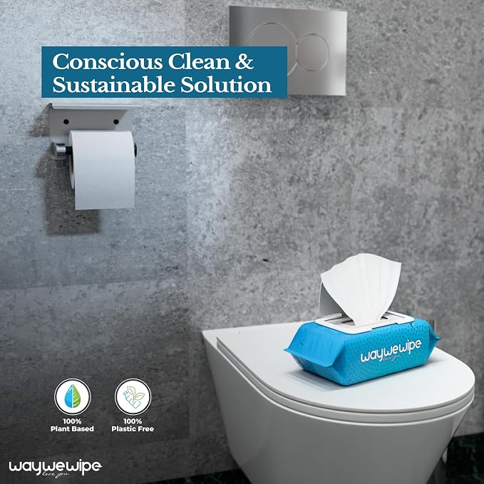 Flushable Wet Wipes, 6 Pack - 60 Wipes Per Pack (360 Count), XL Adult Cleansing Cloth for Men & Women, Hypoallergenic 100% Plant Based Disposable, Septic & Sewer Safe, Fragrance Free