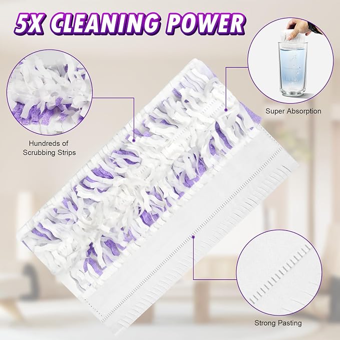 25 Pack Disposable Power Mop™ Pad Refills for Swiffer® Power Mop™ Pads | Powermop™ Pads for Multi-Surface Refills Pads for Floor Cleaning, Unscented & Thickened